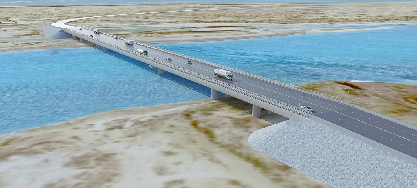 The President of Turkmenistan took part in the ceremony of laying a new automobile bridge across the Garabogaz Bay